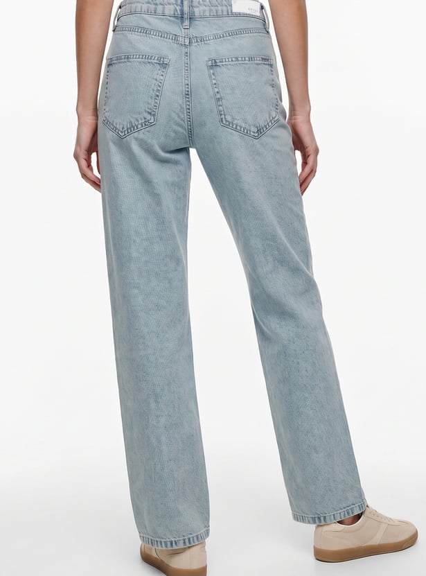 KRAUS Solid Wide Leg Jeans