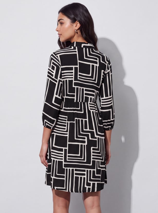 FAME FOREVER Geometric Print Mini Dress