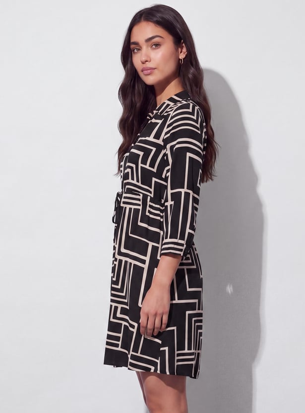 FAME FOREVER Geometric Print Mini Dress