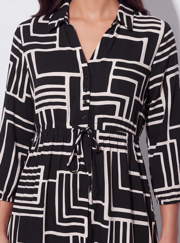 FAME FOREVER Geometric Print Mini Dress