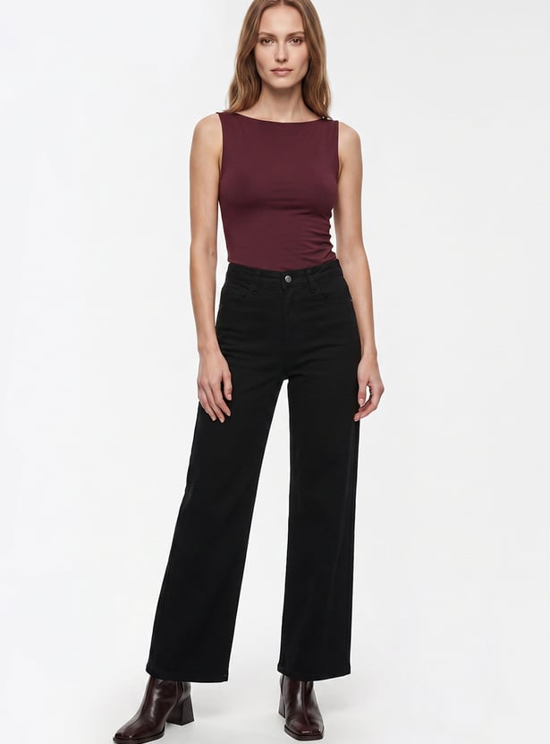 KRAUS Solid Straight Fit Jeans