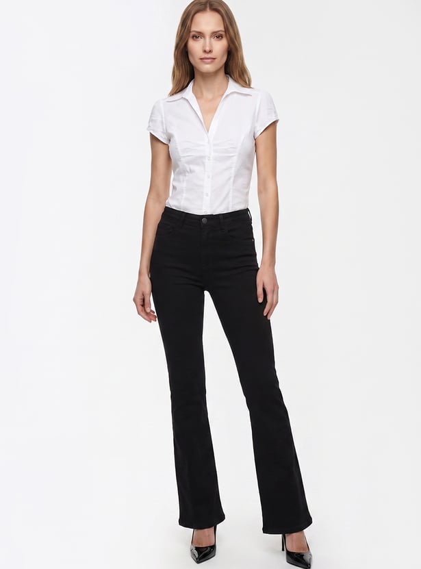 KRAUS Solid Flared Jeans