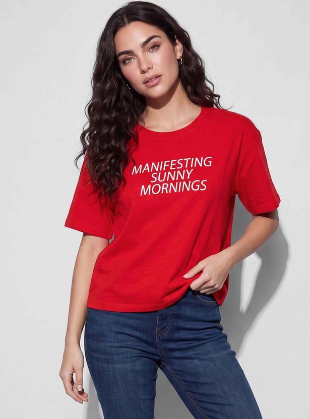 FAME FOREVER Typographic Print T-shirt