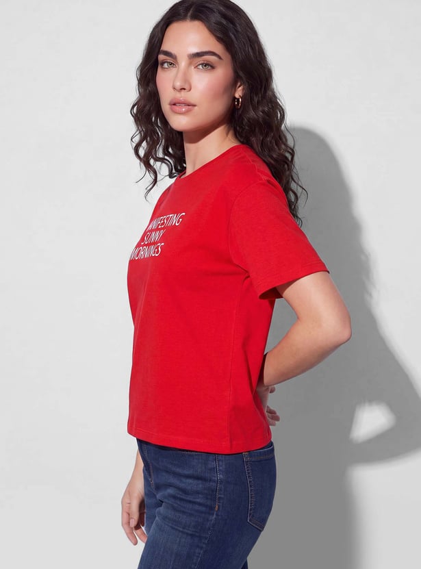 FAME FOREVER Typographic Print T-shirt