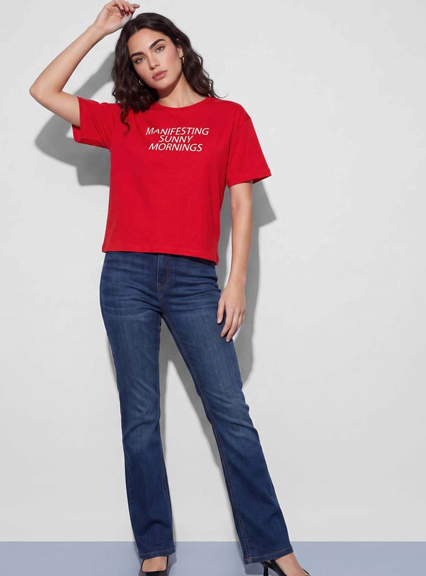 FAME FOREVER Typographic Print T-shirt