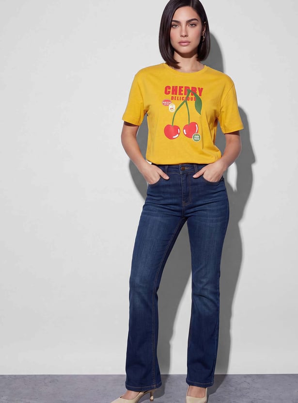 FAME FOREVER Cherry Graphic Print T-shirt