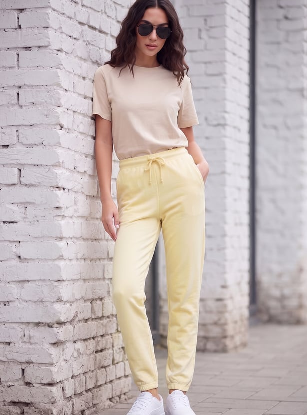FAME FOREVER Solid Drawstring Joggers