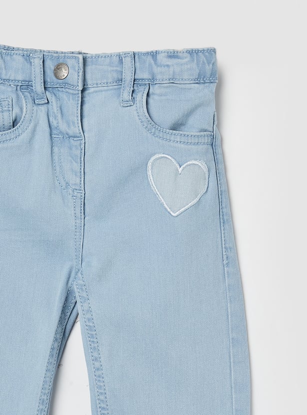 FS MINI KLUB Girls Embroidered Regular Jeans