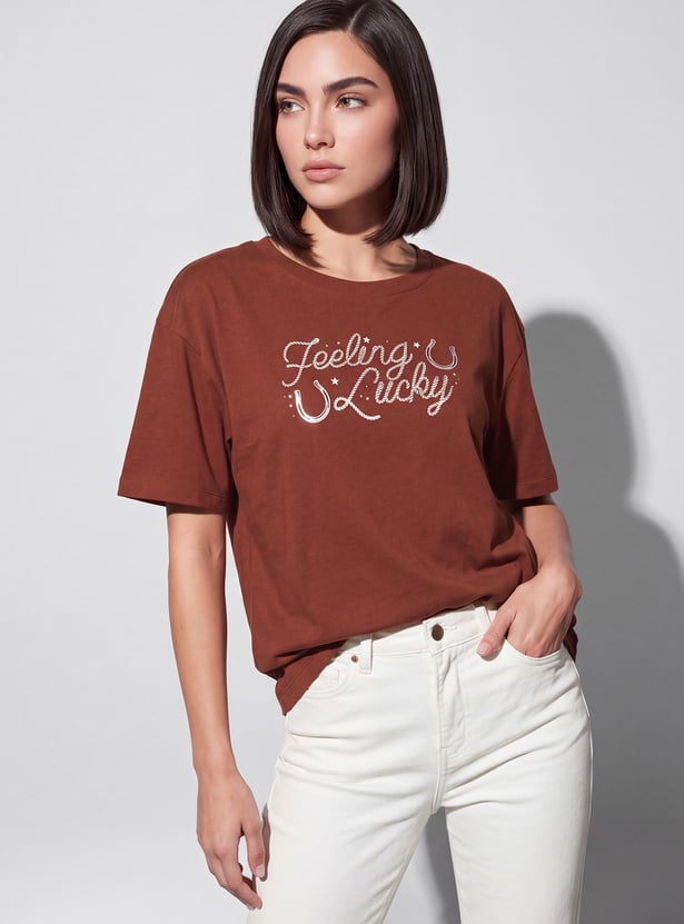 FAME FOREVER Typographic Print T-shirt