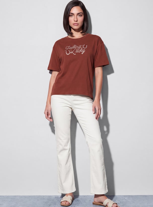 FAME FOREVER Typographic Print T-shirt