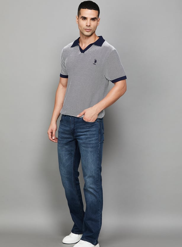 SPYKAR Washed Boot Cut Jeans