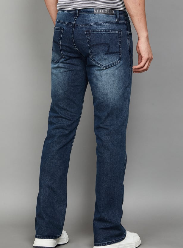 SPYKAR Washed Boot Cut Jeans