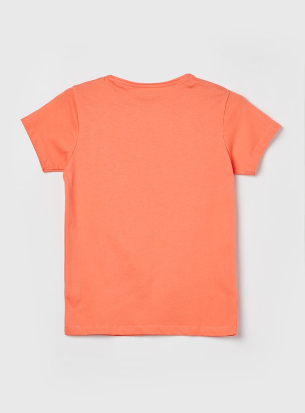 FAME FOREVER Girls Bear Graphic Print T-shirt