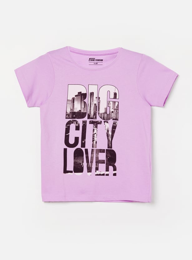 FAME FOREVER Girls Graphic Print T-shirt