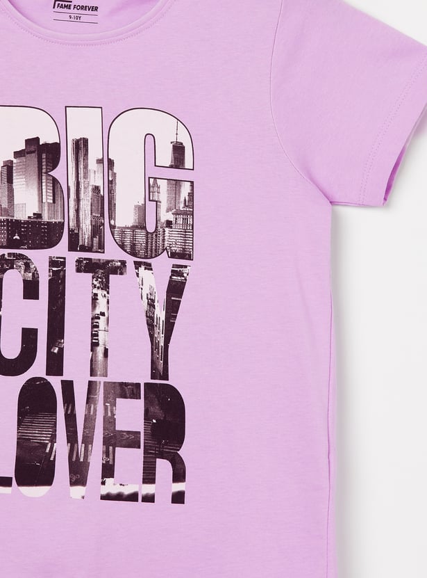 FAME FOREVER Girls Graphic Print T-shirt