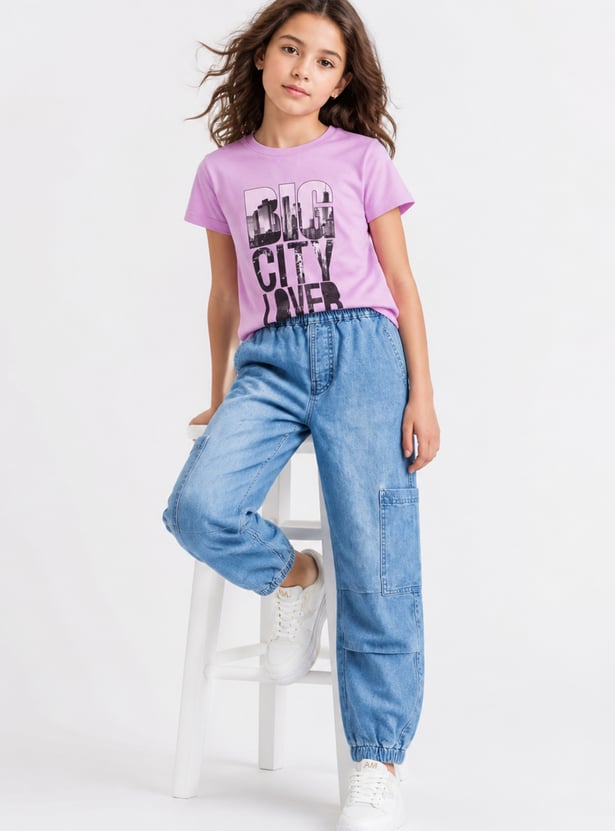 FAME FOREVER Girls Graphic Print T-shirt