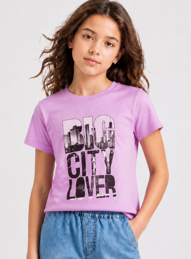 FAME FOREVER Girls Graphic Print T-shirt