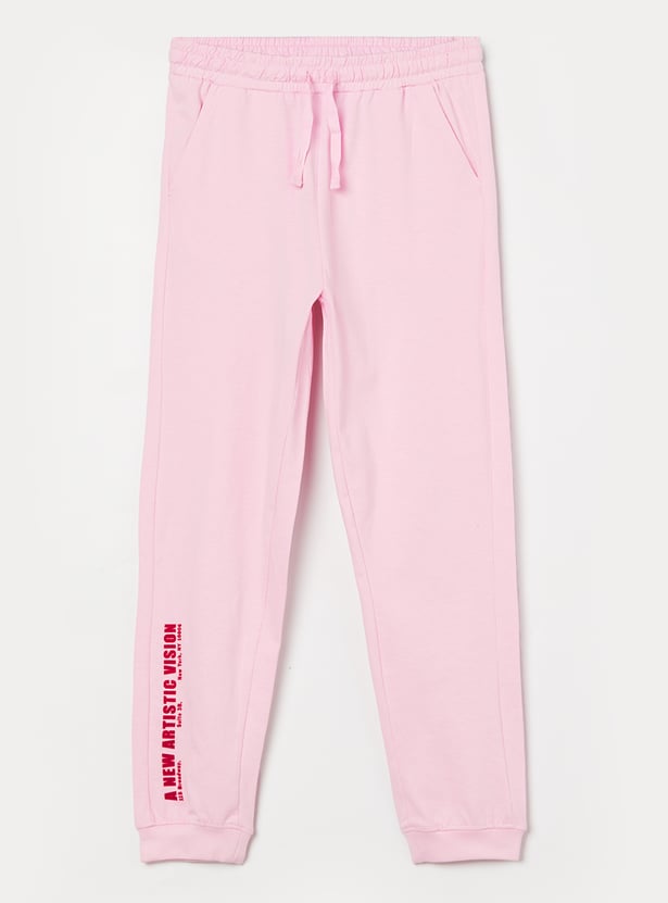 FAME FOREVER Girls Typographic Print Joggers