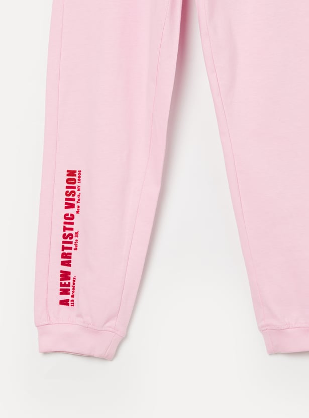 FAME FOREVER Girls Typographic Print Joggers