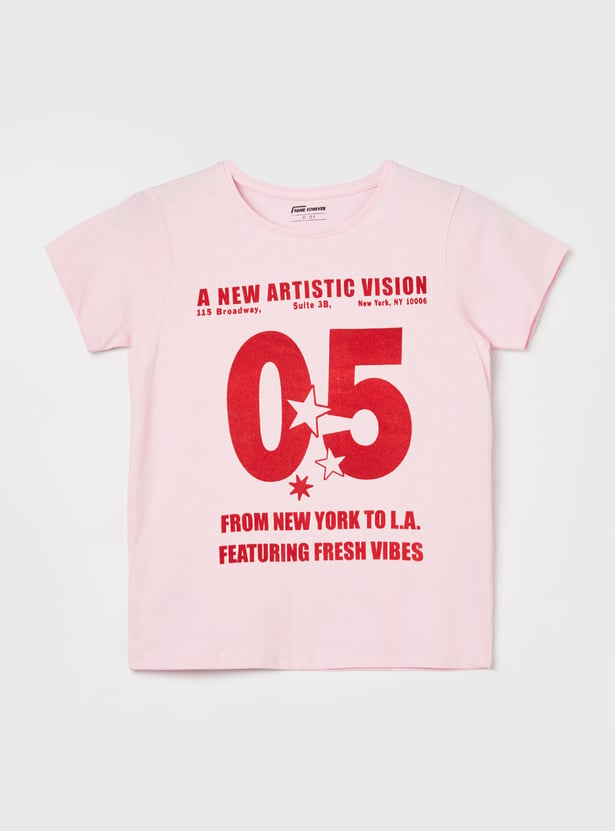 FAME FOREVER Girls Printed T-shirt