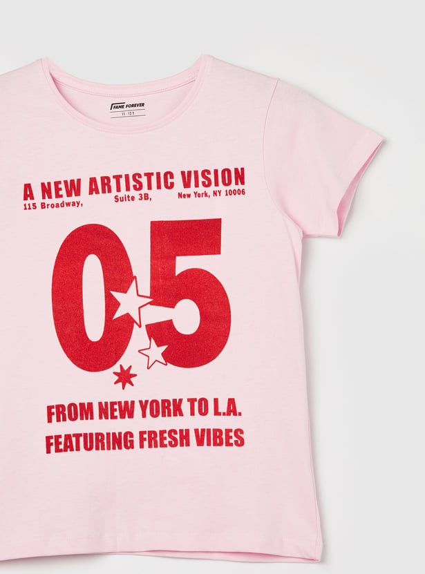 FAME FOREVER Girls Printed T-shirt