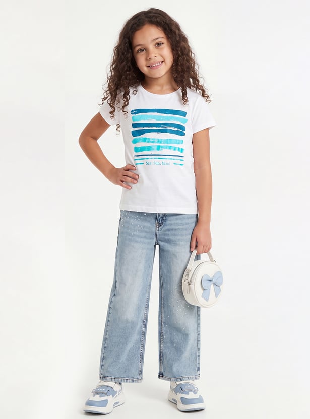 FAME FOREVER Girls Graphic Print T-shirt