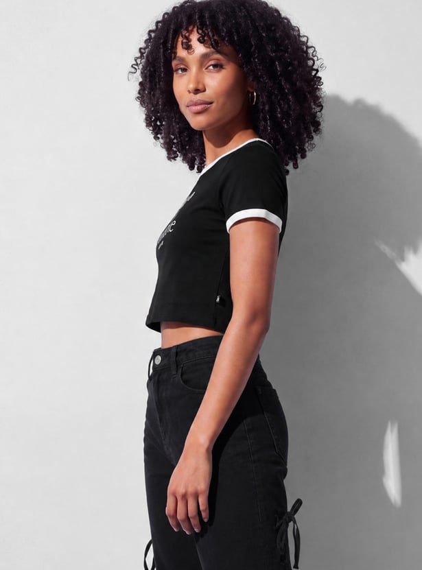 KAPPA Typographic Print Crop T-shirt