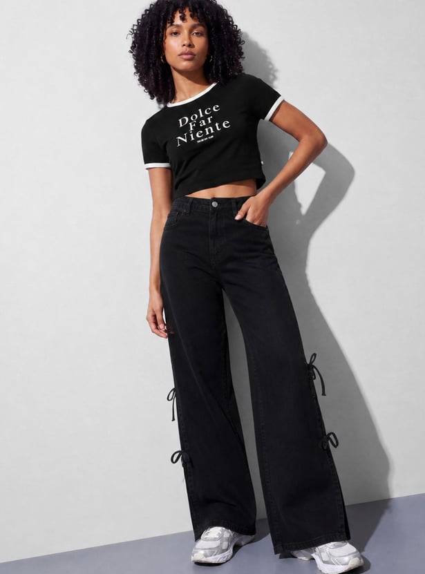 KAPPA Typographic Print Crop T-shirt