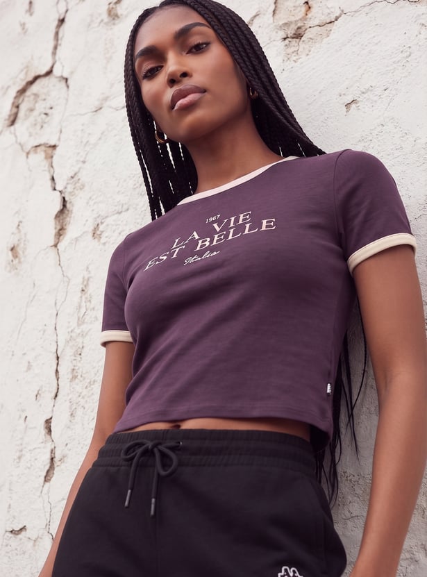 KAPPA Typographic Print Crop T-shirt