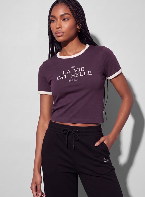 KAPPA Typographic Print Crop T-shirt