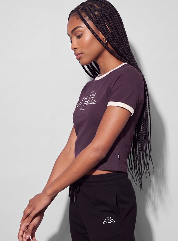 KAPPA Typographic Print Crop T-shirt