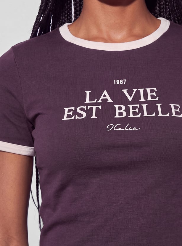 KAPPA Typographic Print Crop T-shirt