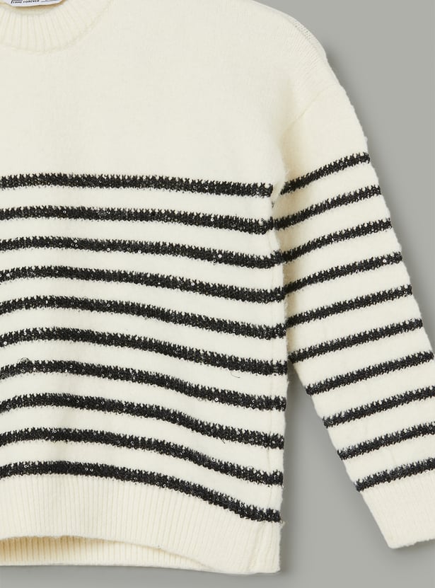 FAME FOREVER Girls Striped Sweater