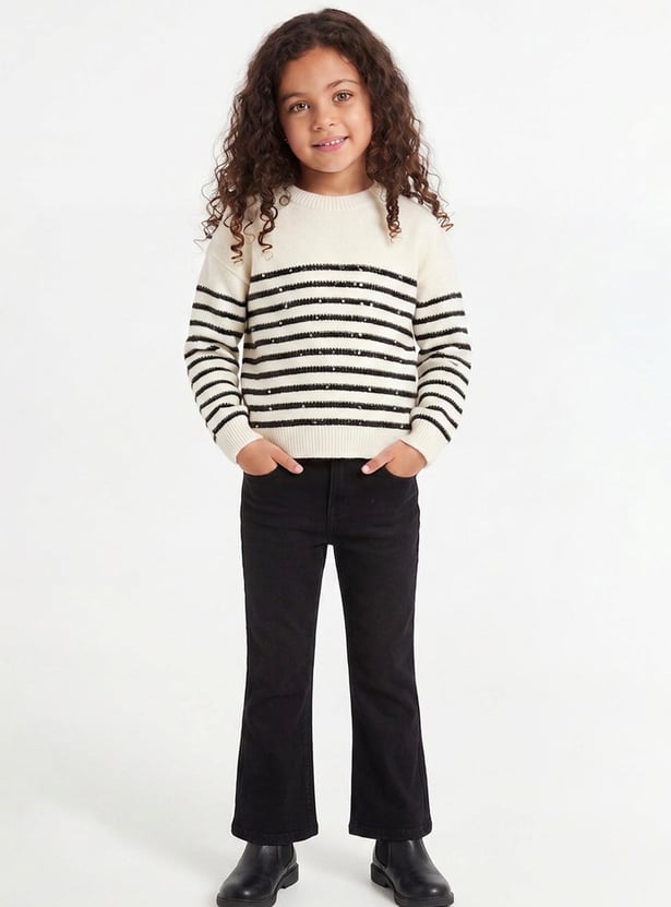 FAME FOREVER Girls Striped Sweater