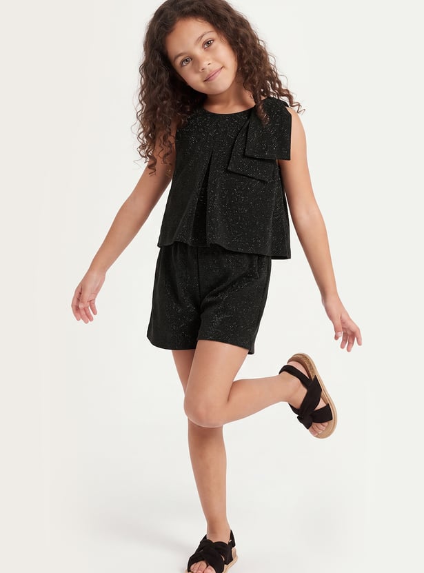 FAME FOREVER Girls Embellished Layered Playsuit