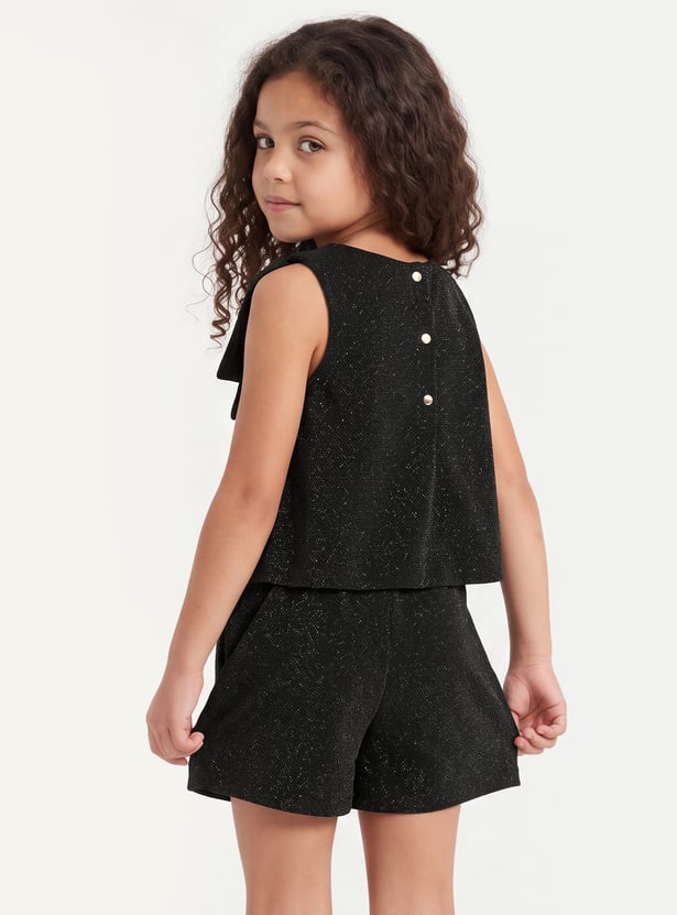 FAME FOREVER Girls Embellished Layered Playsuit