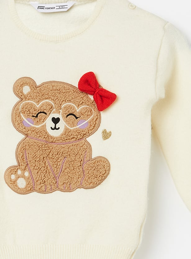 FAME FOREVER Girls Embroidered Sweater