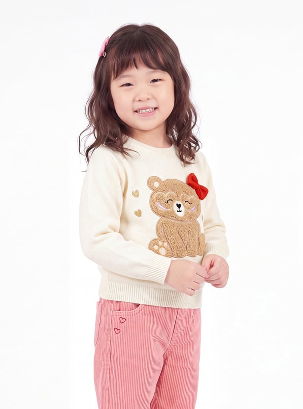 FAME FOREVER Girls Embroidered Sweater