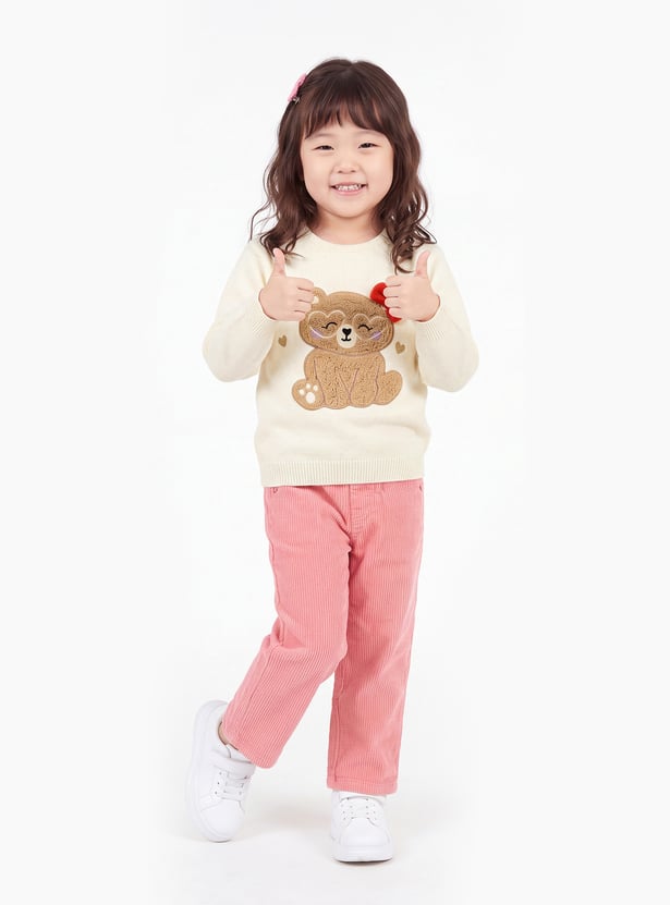 FAME FOREVER Girls Embroidered Sweater