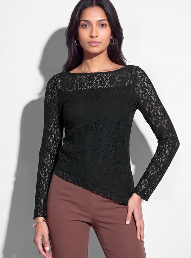 CODE Lace Asymmetric Top
