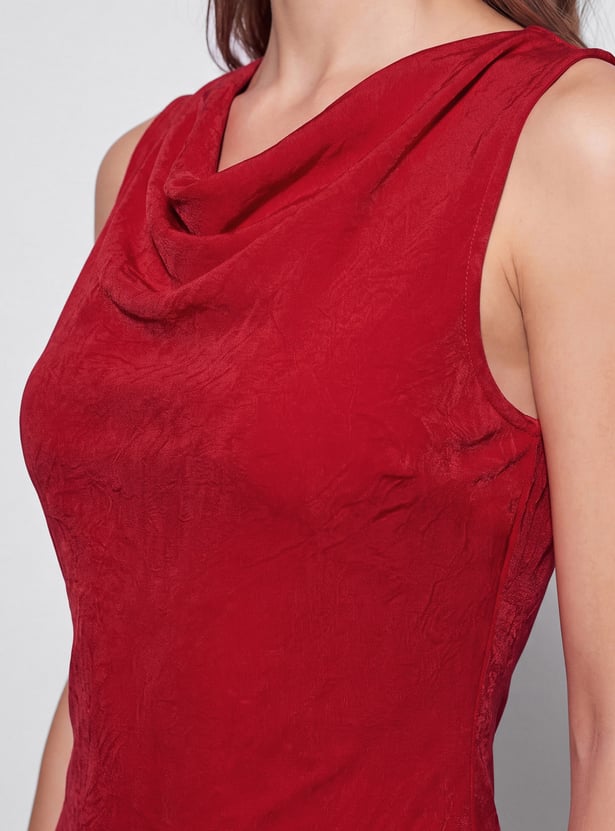 CODE Sleeveless Cowl Neck Midi Dress
