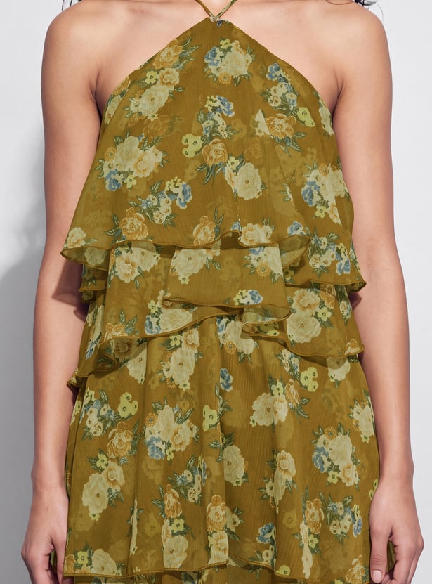 GINGER Floral Print Layered Mini Dress