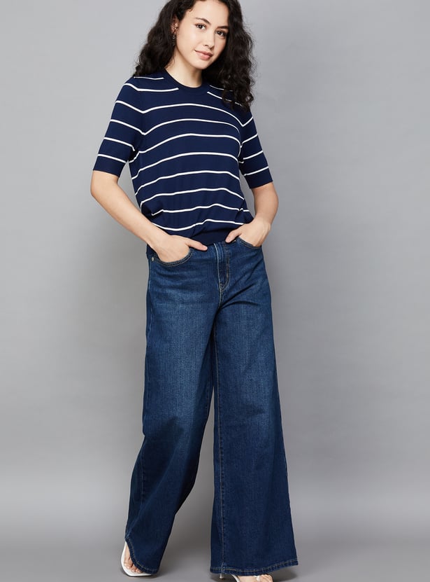 LEVI'S Dark Wash High-Rise Wide Leg Jeans