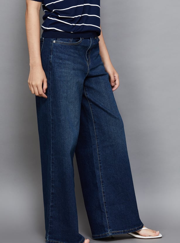 LEVI'S Dark Wash High-Rise Wide Leg Jeans