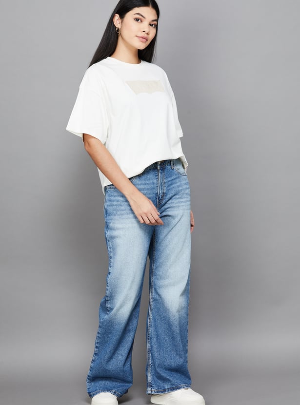 LEVI'S Washed Wide Leg Jeans