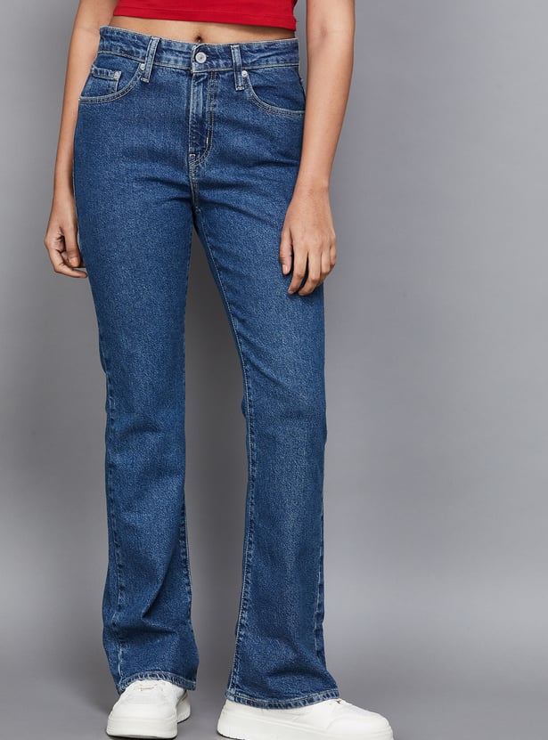 LEVI'S Solid High-Rise Flared Jeans
