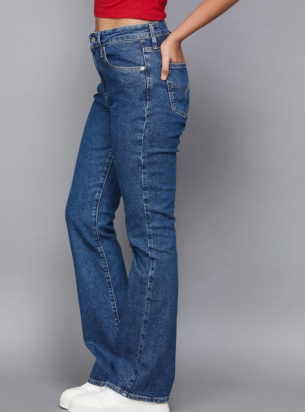 LEVI'S Solid High-Rise Flared Jeans