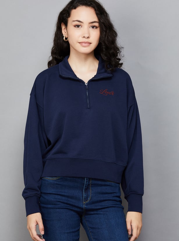 LEVI'S Solid Quarter-Zip Sweatshirt