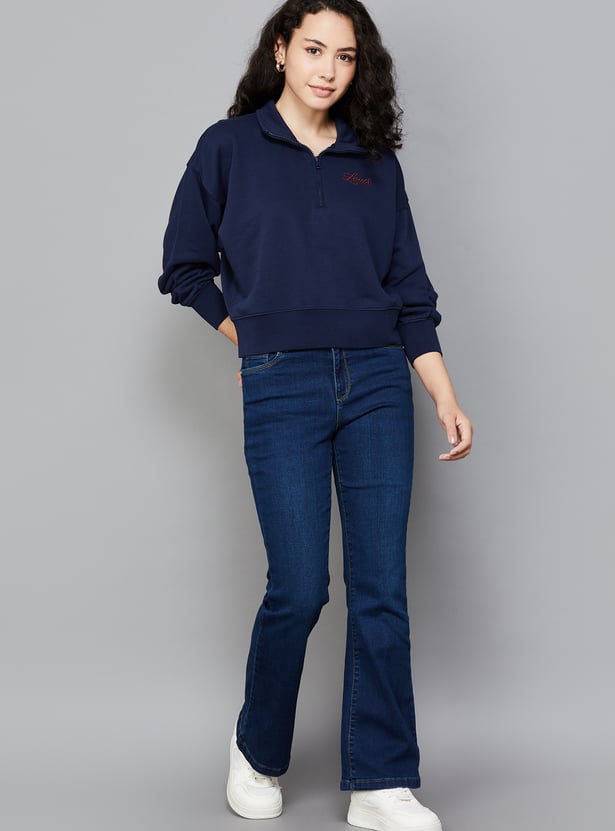 LEVI'S Solid Quarter-Zip Sweatshirt