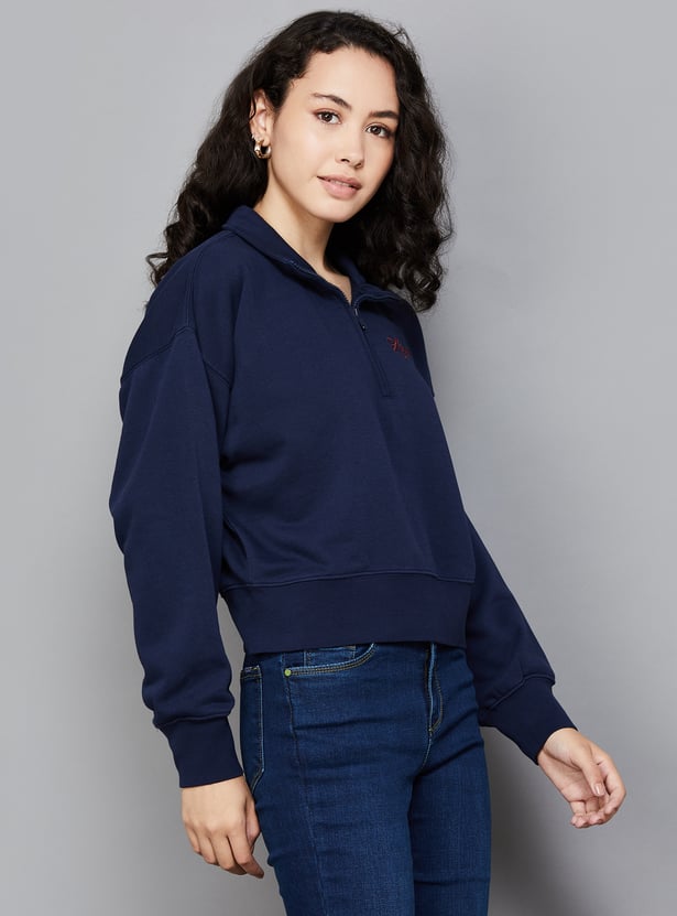 LEVI'S Solid Quarter-Zip Sweatshirt